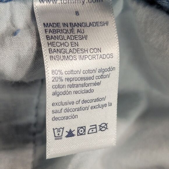 NEW Tommy Hilfiger Blue Jean Skirt Womens 8 Fit & Flare Button Midi Pockets - Picture 6 of 9